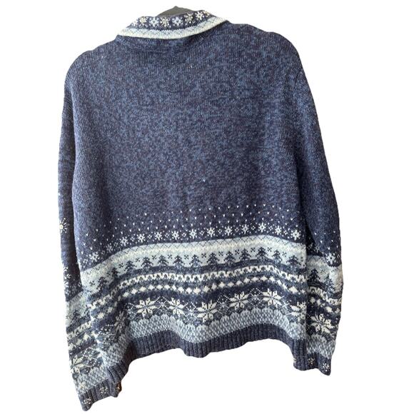 VTG Tiara International Holiday Snow Flake Beaded Sequin Sweater Sz L Zip Up - Picture 4 of 7